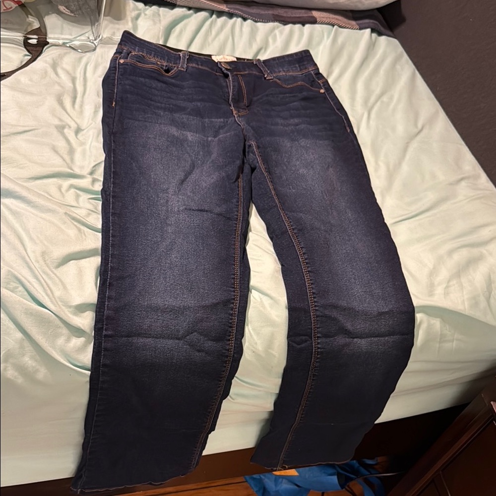 Blue Straight Leg Jeans with Rich Color